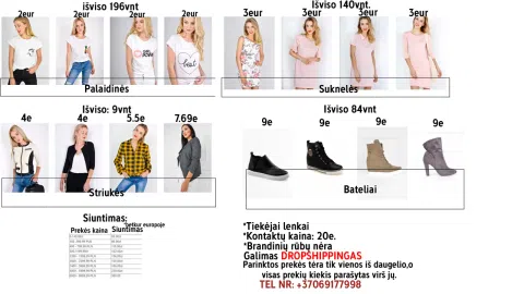 Parduodami drabužių dropshipping kontaktai. - 1