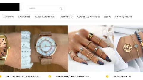 Skubiai parduodama internetinė laikrodžių ir papuošalų parduotuvė už sandėlio kainą. - 1