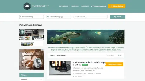 Žvejybos reikmenų skelbimų tinklapis su FB grupe - 1